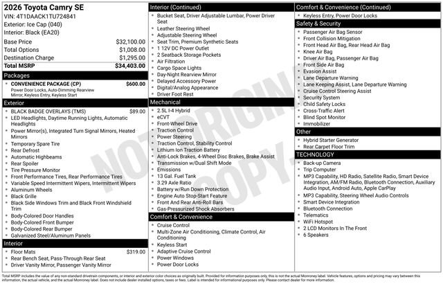 Certified 2026 Toyota Camry SE w/ Convenience Package FWD image 33