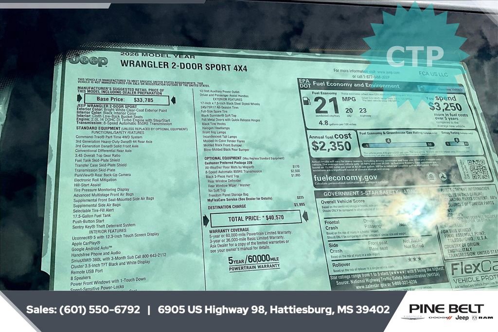 New 2026 Jeep Wrangler Sport image 12