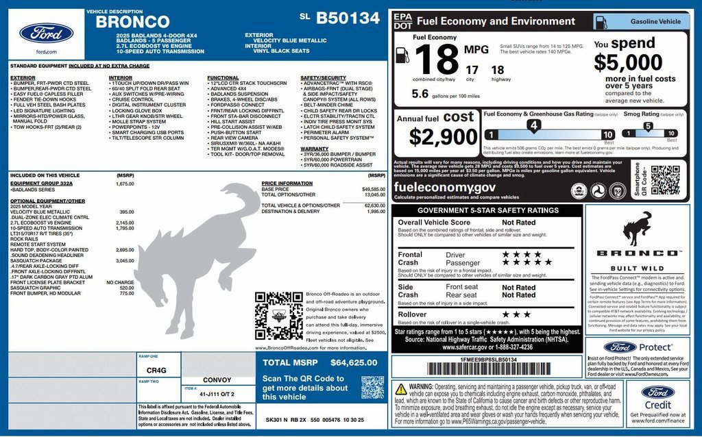 New 2025 Ford Bronco Badlands w/ Sasquatch Package image 2