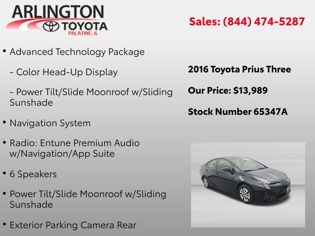 Used 2016 Toyota Prius Three w/ Advanced Technology Package FWD image 2