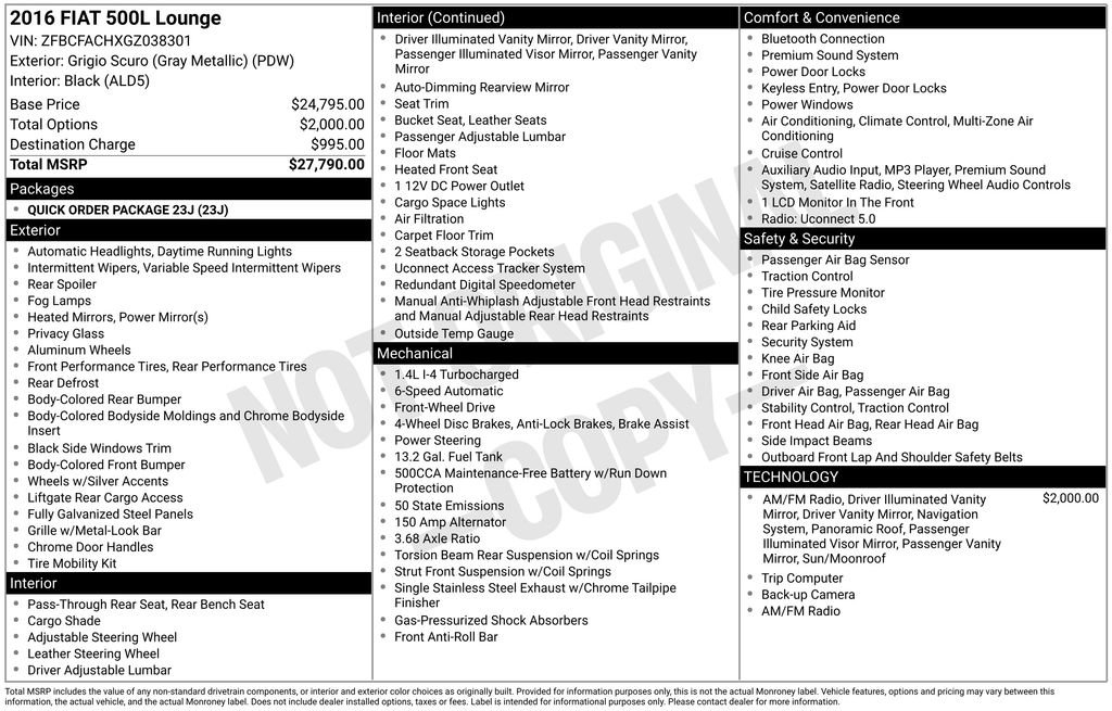 Used 2016 FIAT 500L Lounge image 46