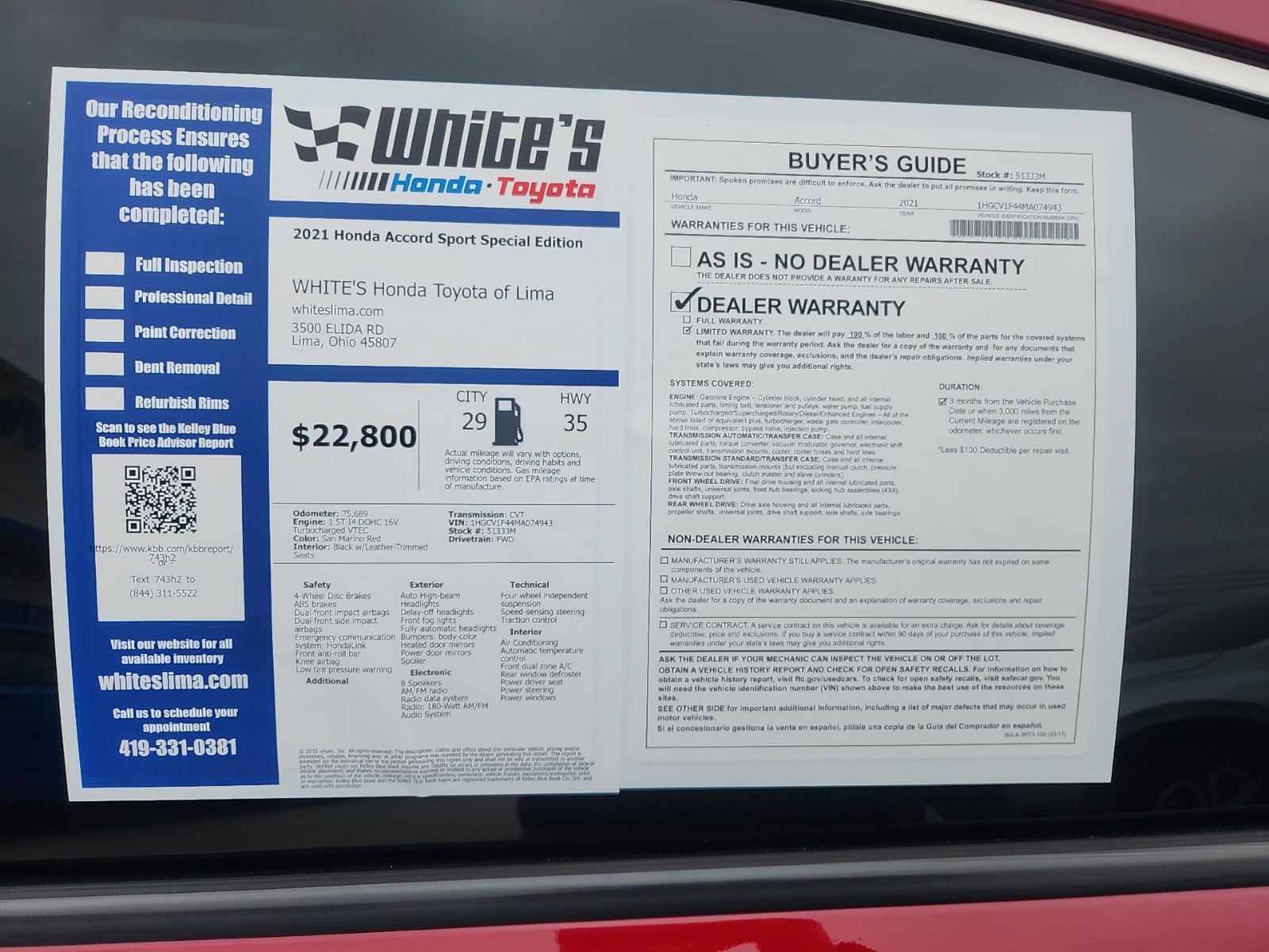 Used 2021 Honda Accord Sport Special Edition image 20