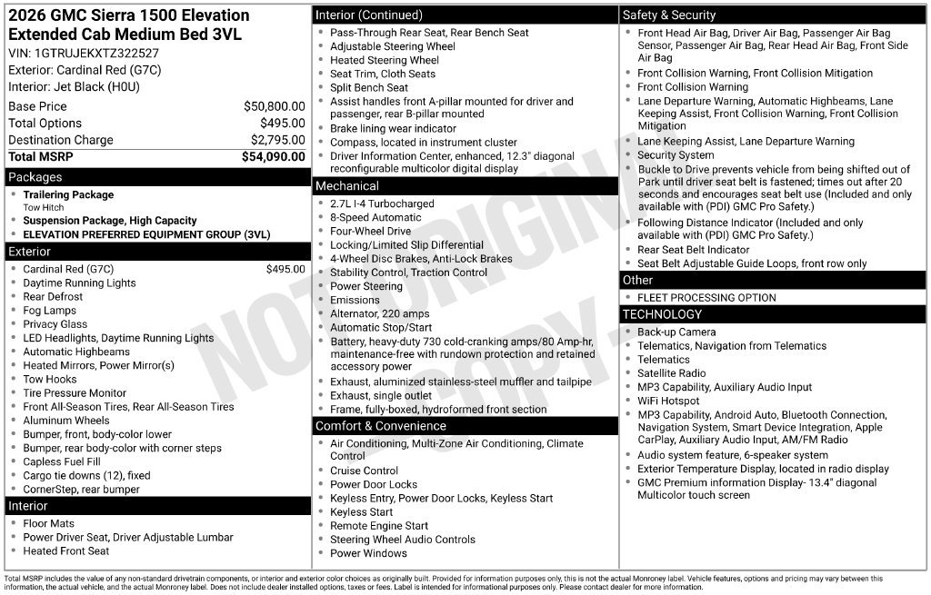 New 2026 GMC Sierra 1500 Elevation AWD/4WD image 37