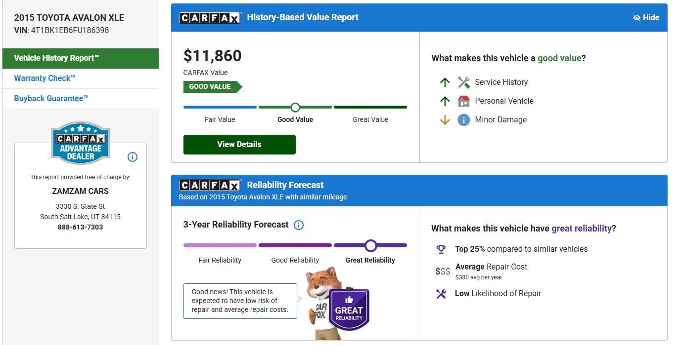 Used 2015 Toyota Avalon XLE image 3