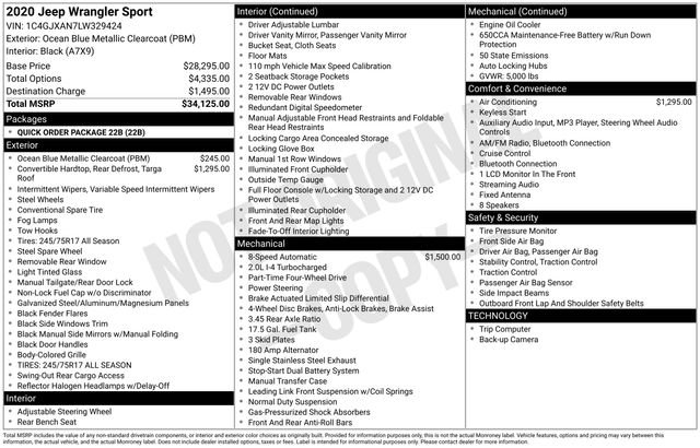 Used 2020 Jeep Wrangler Sport image 35