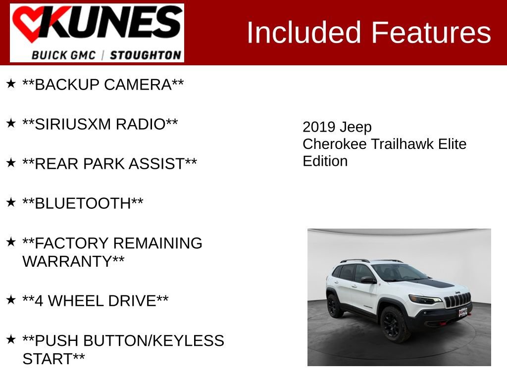Used 2019 Jeep Cherokee Trailhawk AWD/4WD image 2