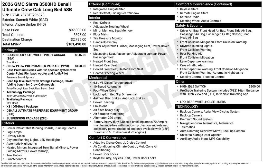 New 2026 GMC Sierra 3500 Denali Ultimate AWD/4WD image 48