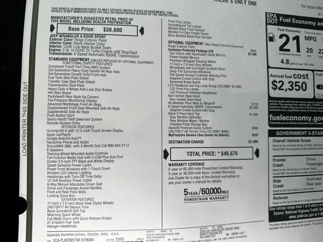 New 2026 Jeep Wrangler Sport S image 38