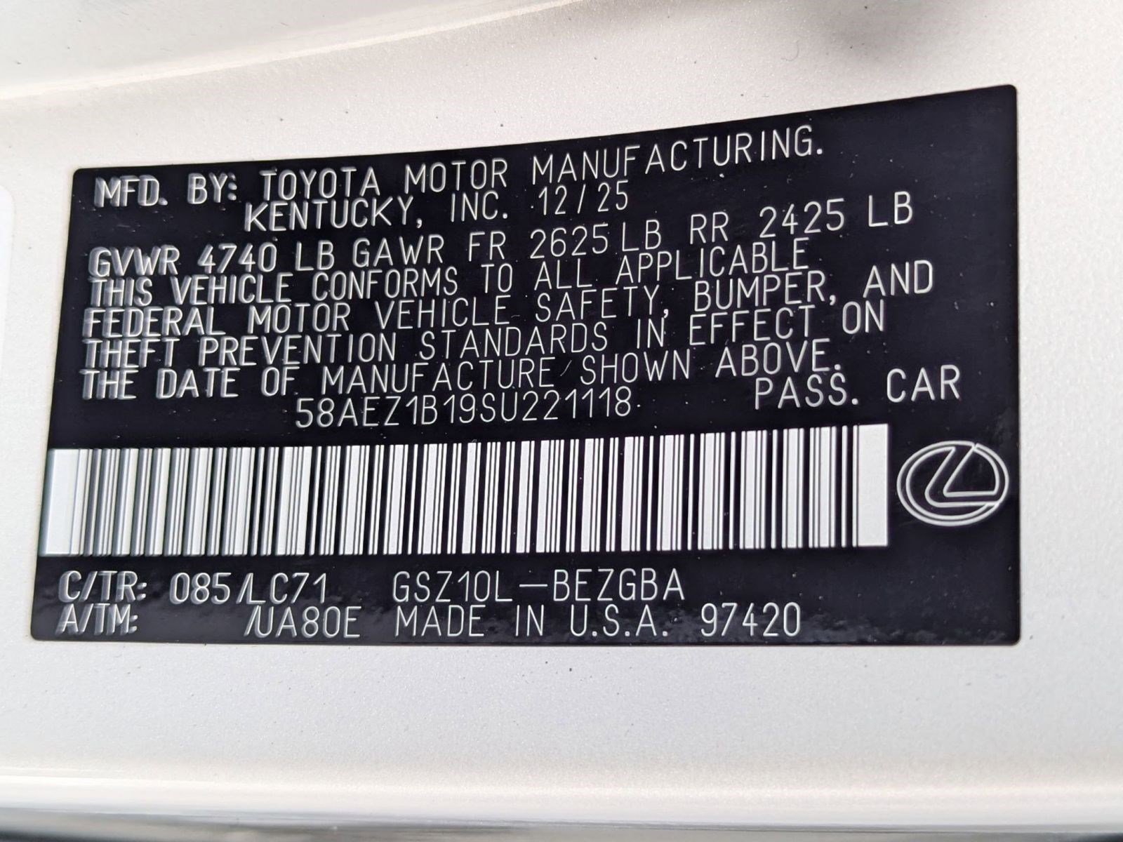 New 2025 Lexus ES 350 ES 350 Luxury image 19