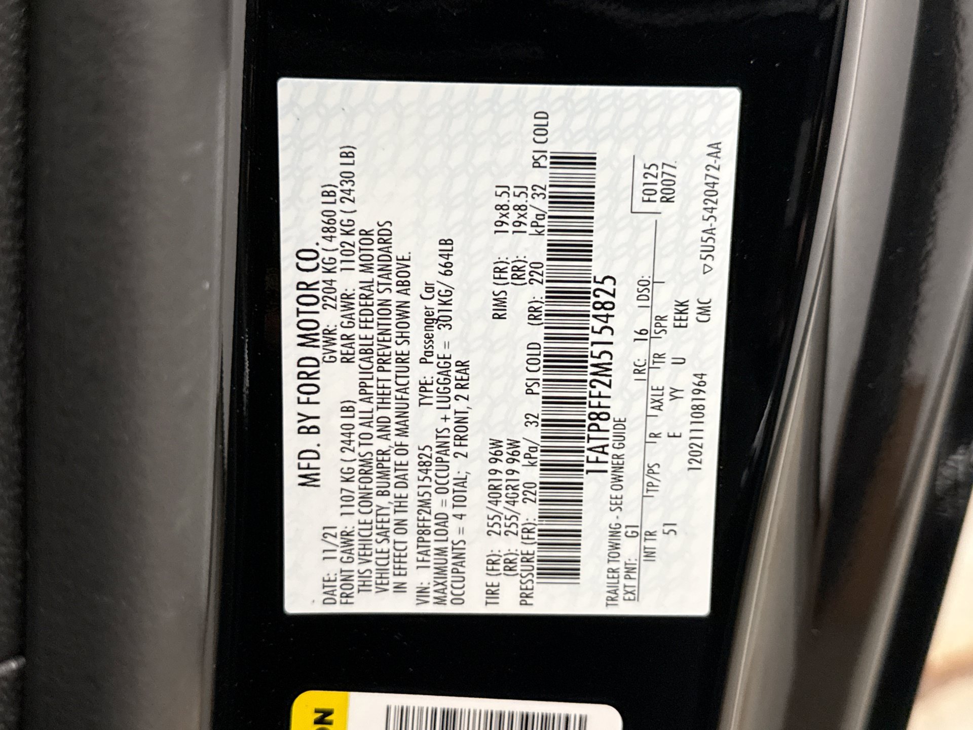Used 2021 Ford Mustang GT Premium w/ Equipment Group 401A RWD image 12