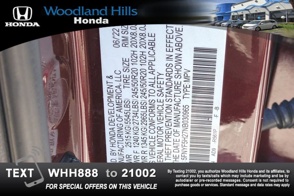 Certified 2022 Honda Pilot Special Edition image 27