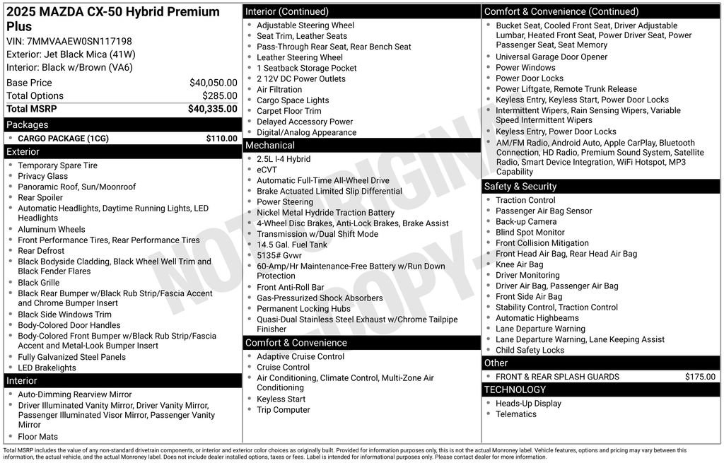 New 2025 MAZDA CX-50 2.5 Hybrid w/ Cargo Package image 4