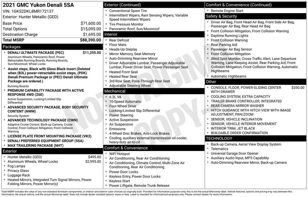 Used 2021 GMC Yukon Denali w/ Denali Ultimate Package image 16