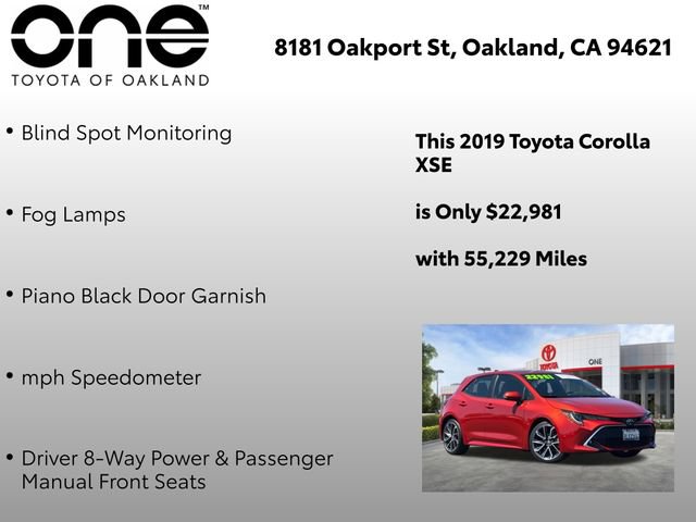 Certified 2019 Toyota Corolla XSE FWD image 12