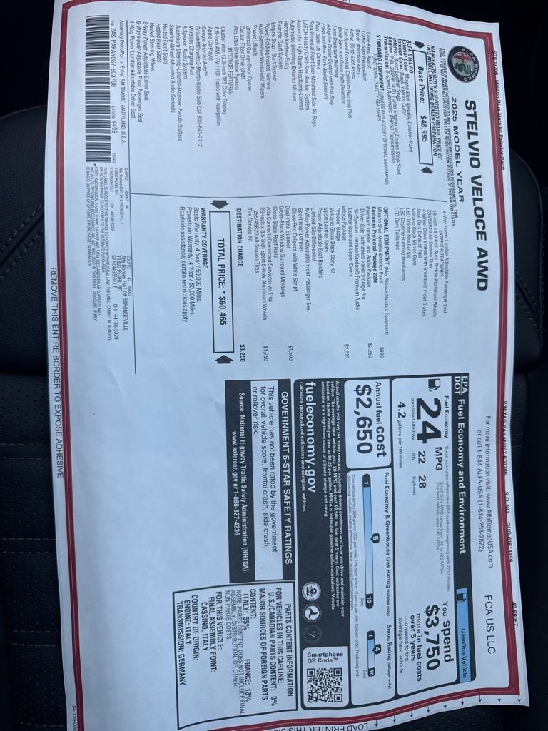 New 2025 Alfa Romeo Stelvio Sprint image 25