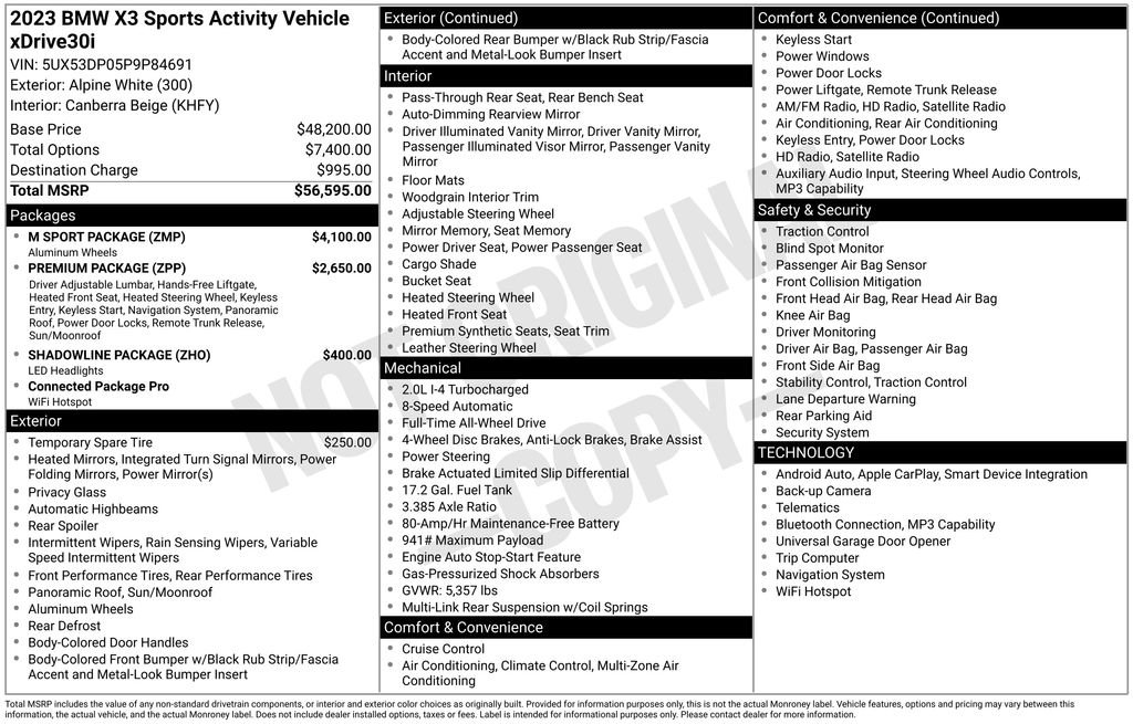 Used 2023 BMW X3 xDrive30i w/ M Sport Package image 2