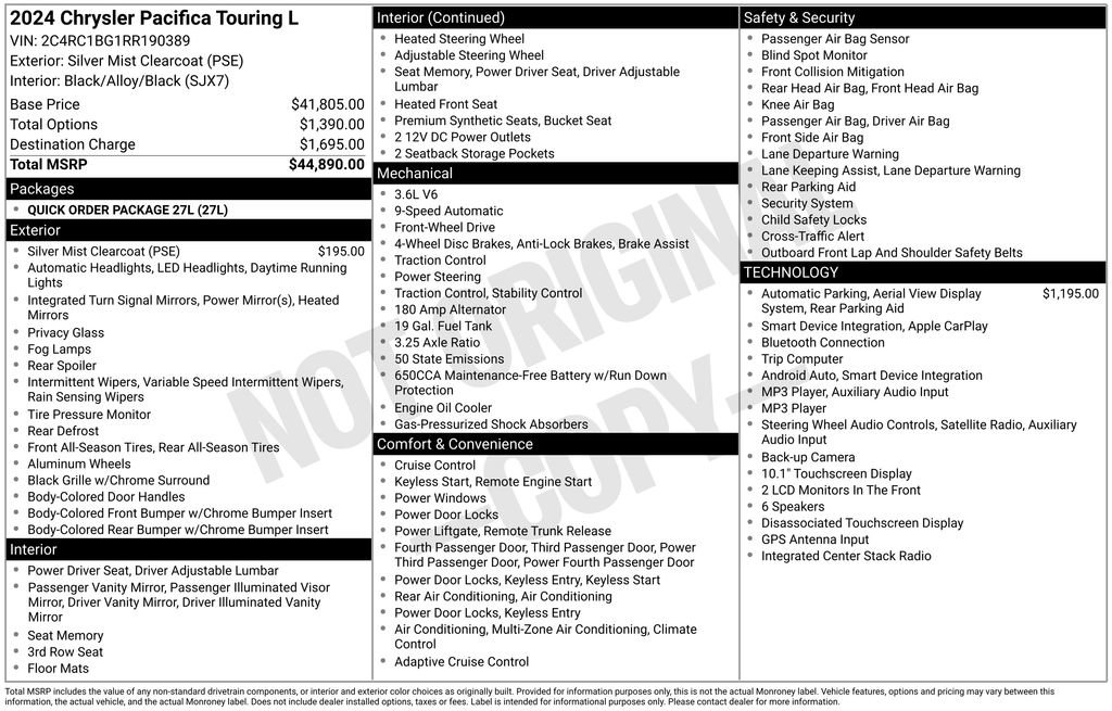 Used 2024 Chrysler Pacifica Touring-L FWD image 4
