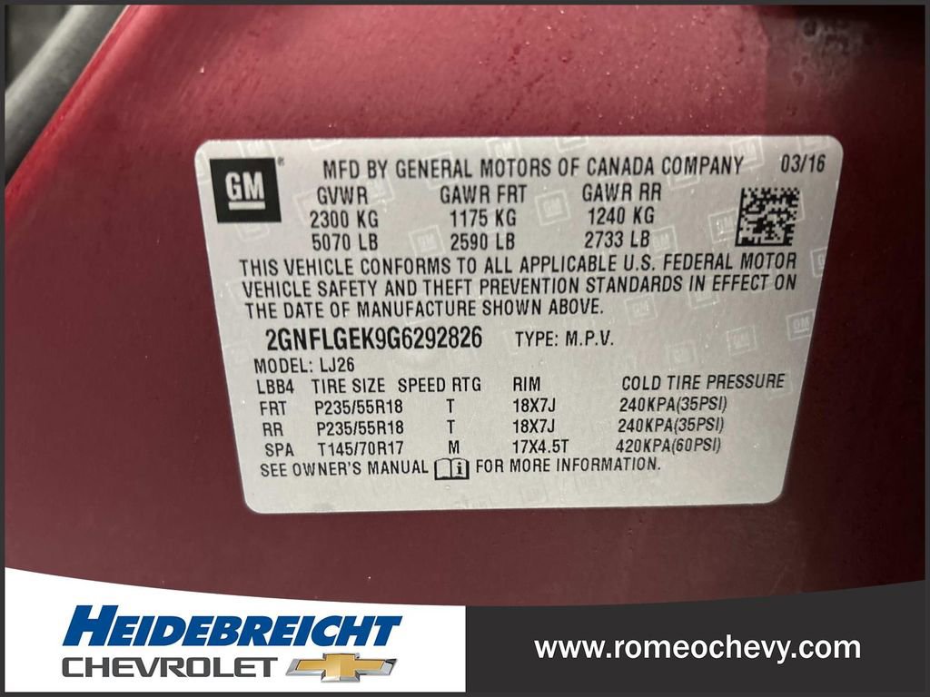 Used 2016 Chevrolet Equinox LTZ w/ Enhanced Convenience Package image 7