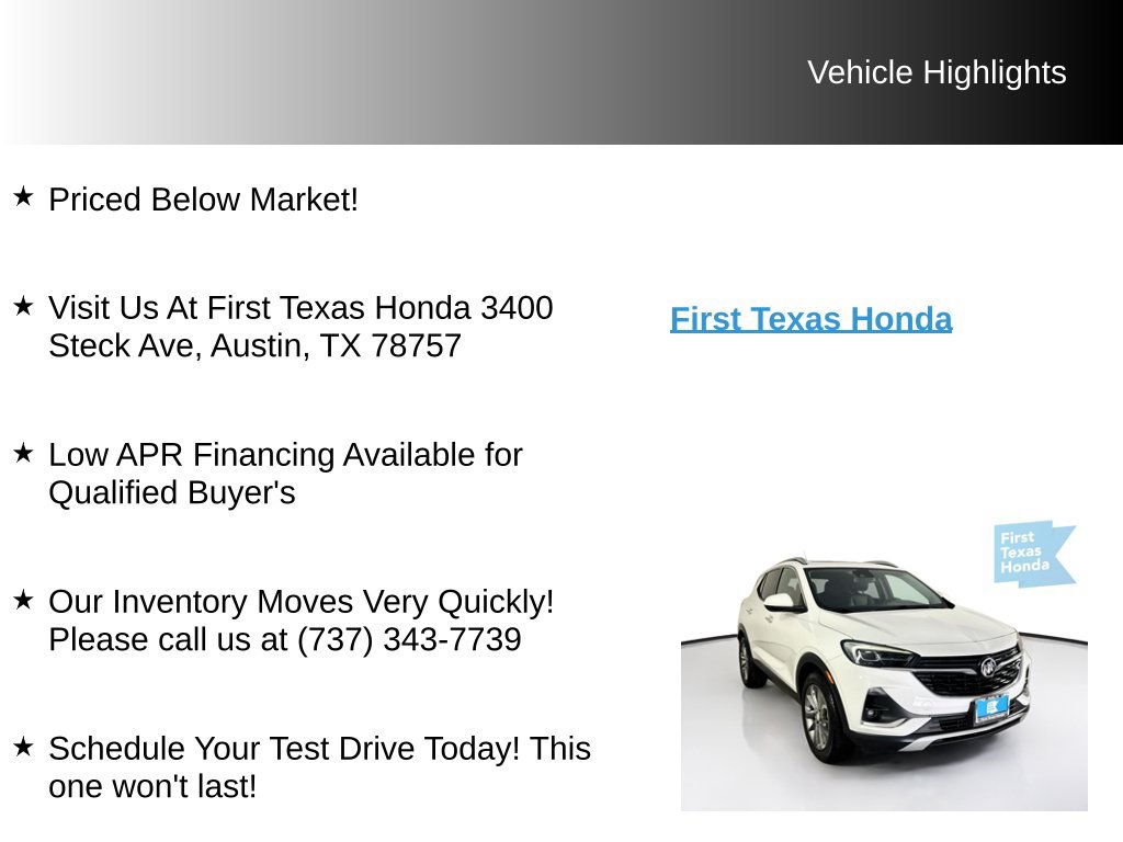Used 2021 Buick Encore GX Essence w/ Experience Buick Package FWD image 9