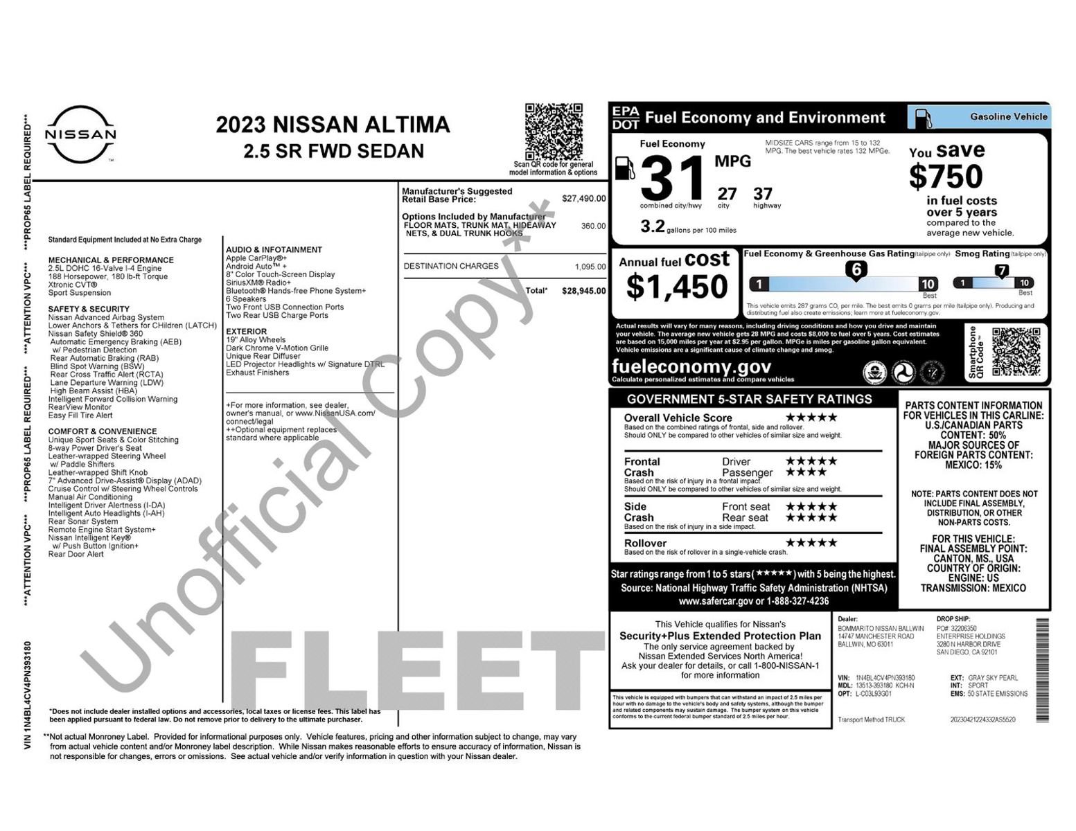 Used 2023 Nissan Altima 2.5 SR image 3