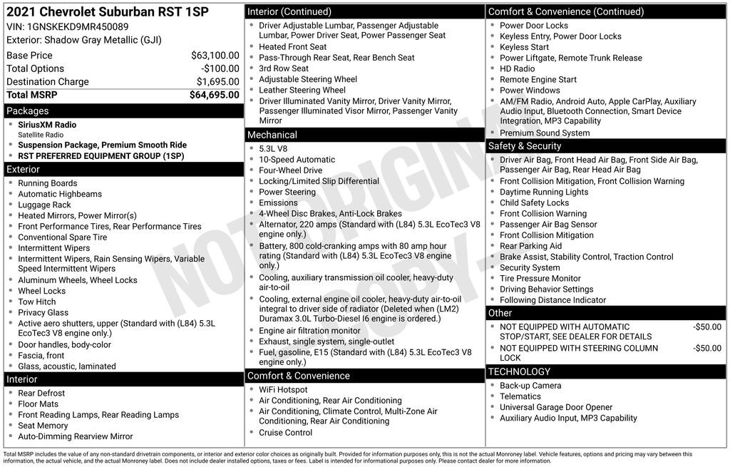 Used 2021 Chevrolet Suburban RST AWD/4WD image 6