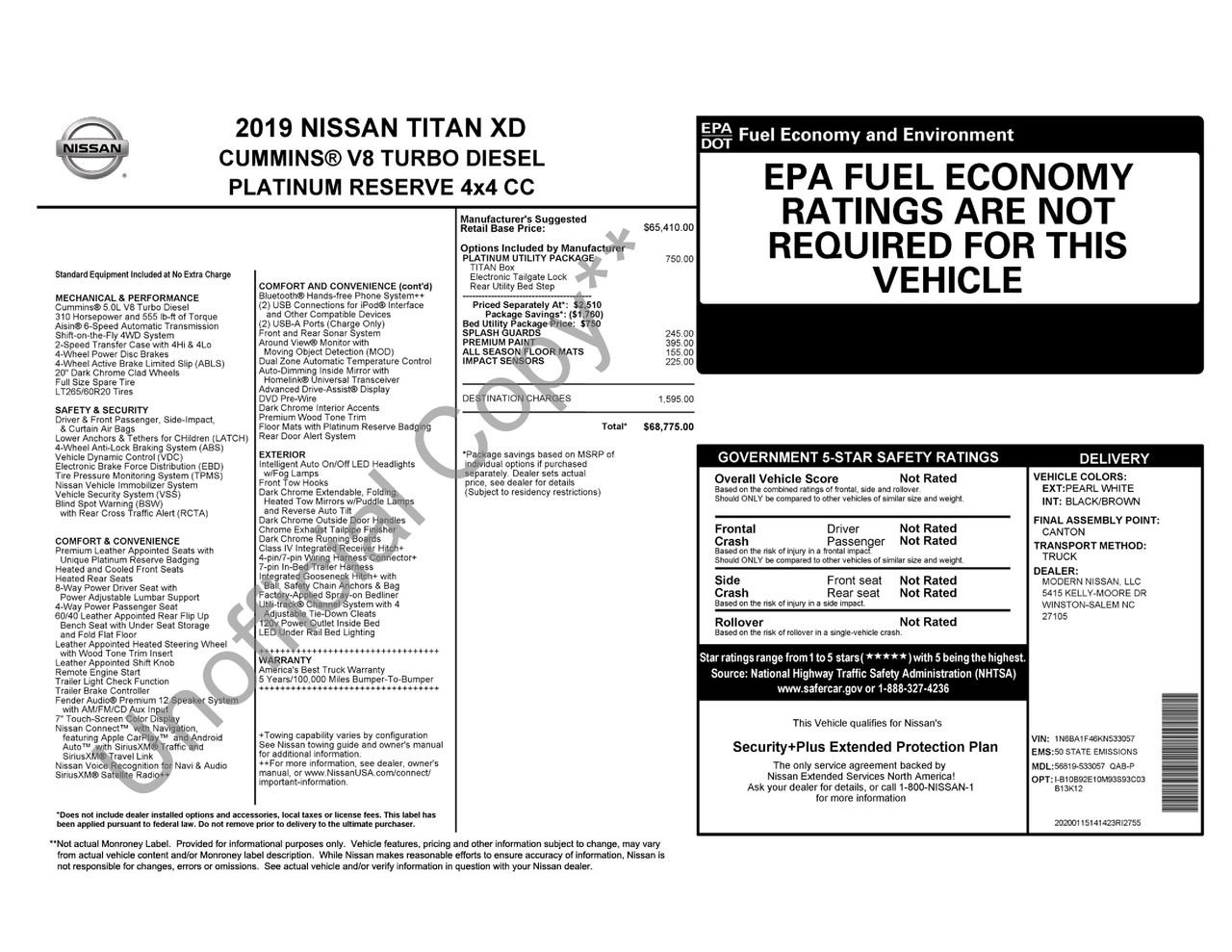 Used 2019 Nissan Titan Platinum Reserve w/ Platinum Utility Package AWD/4WD image 44