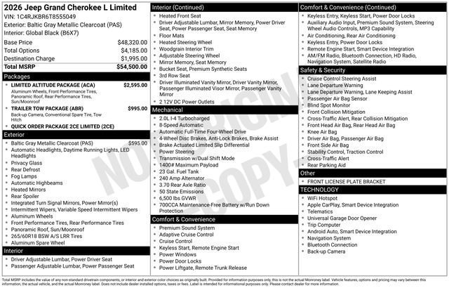 New 2026 Jeep Grand Cherokee L Limited w/ Limited Altitude Package AWD/4WD image 31