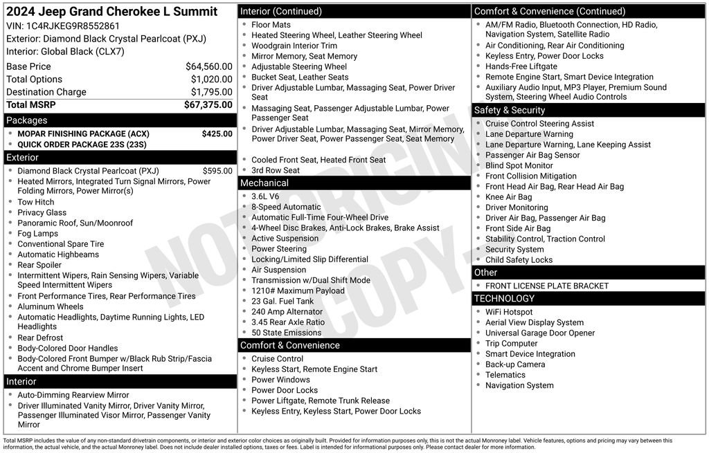 Used 2024 Jeep Grand Cherokee L Summit w/ MOPAR Finishing Package image 5