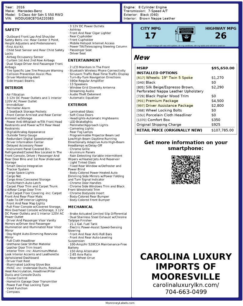 Used 2016 Mercedes-Benz S 550 Sedan image 51