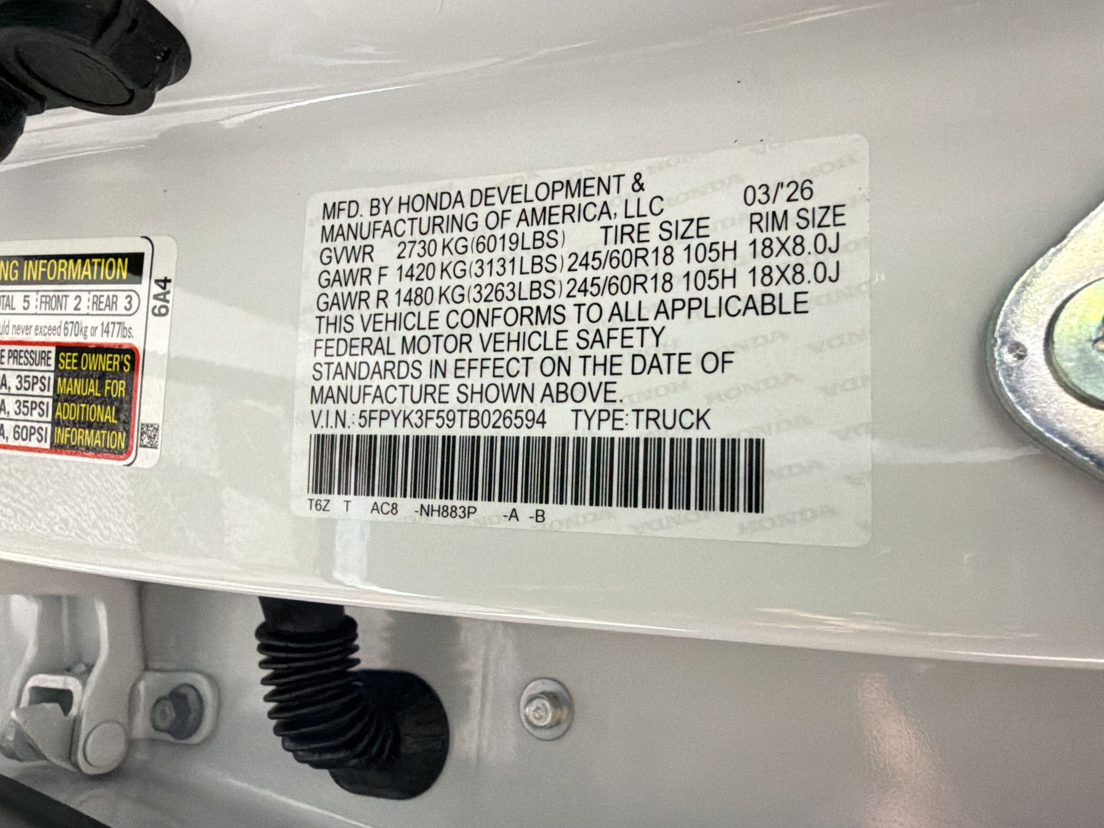 New 2026 Honda Ridgeline RTL image 20