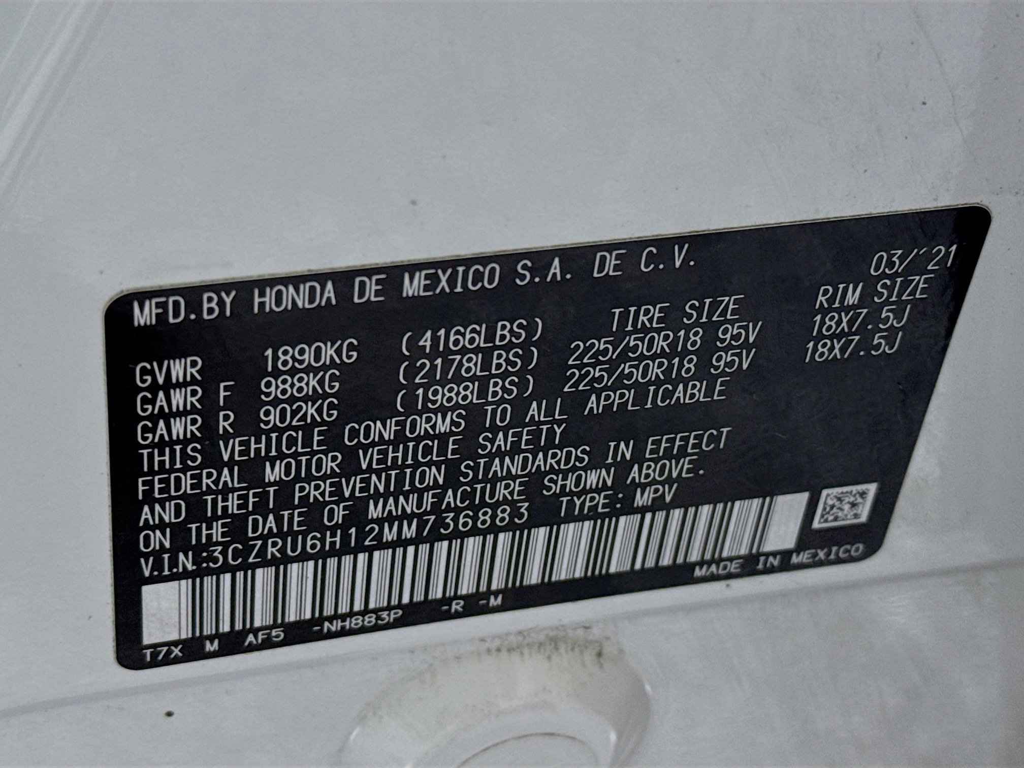 Certified 2021 Honda HR-V Sport image 29