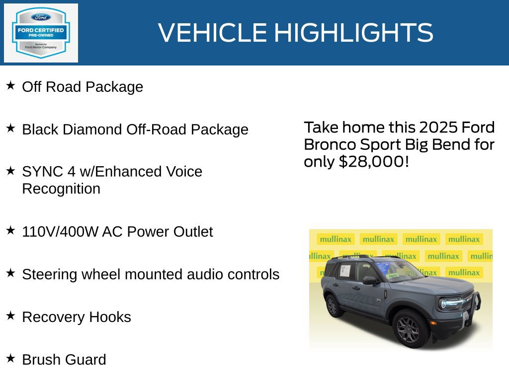 Certified 2025 Ford Bronco Sport Big Bend AWD/4WD image 22