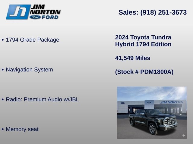 Used 2024 Toyota Tundra 1794 Edition AWD/4WD image 11