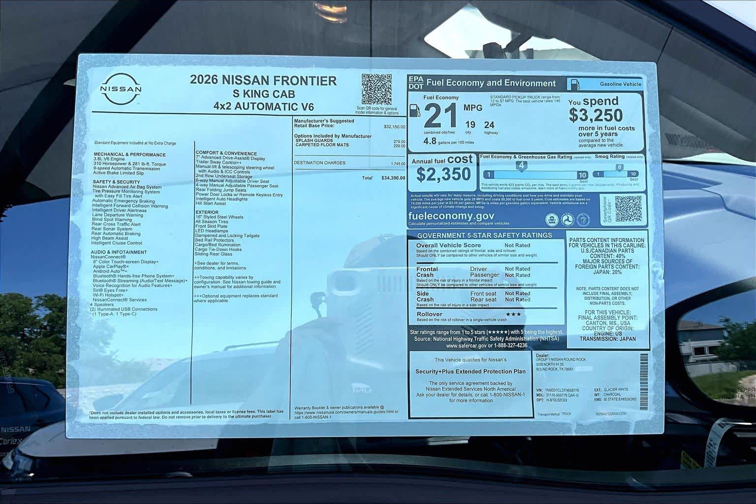 New 2026 Nissan Frontier S RWD image 19