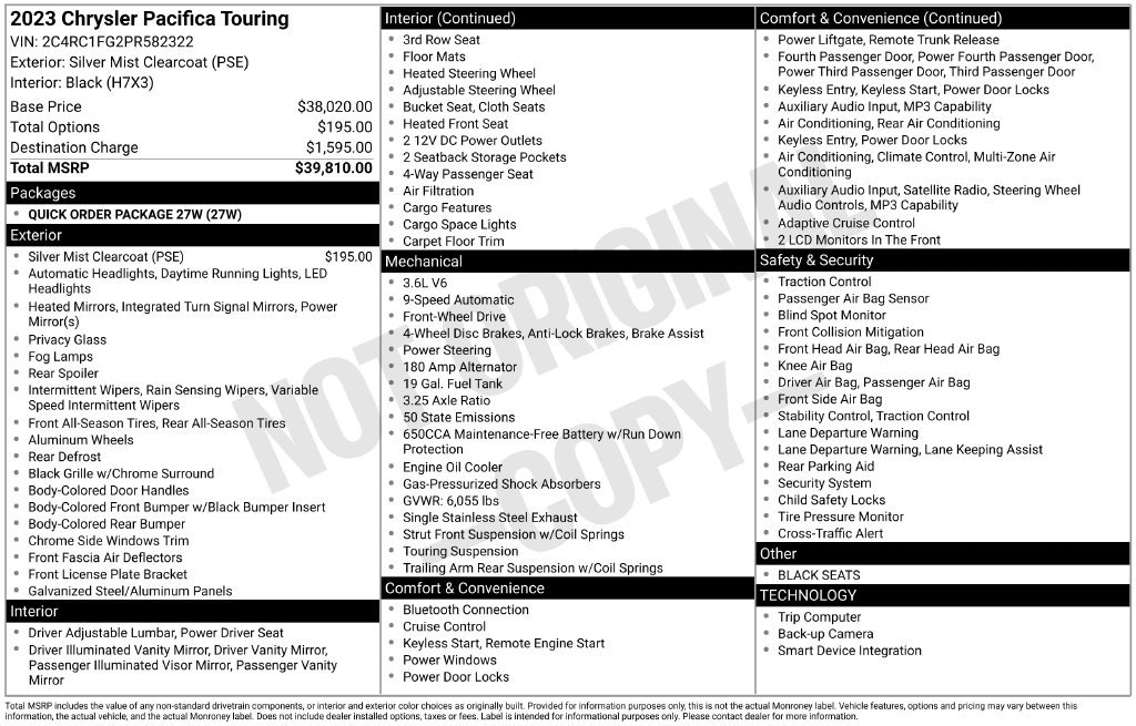 Used 2023 Chrysler Pacifica Touring FWD image 2