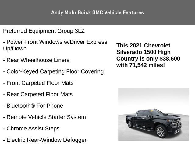 Used 2021 Chevrolet Silverado 1500 High Country AWD/4WD image 16