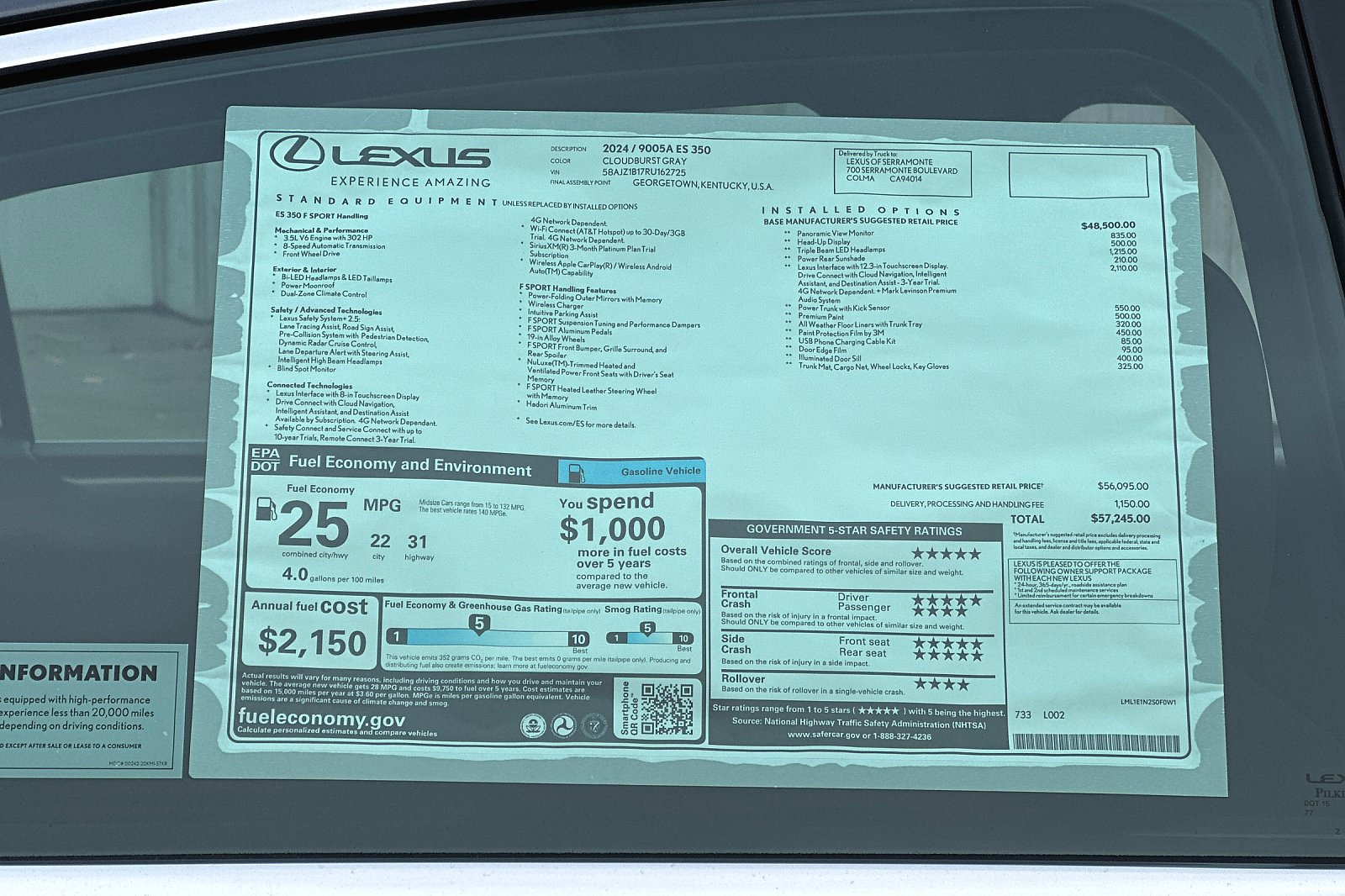 New 2024 Lexus ES 350 F Sport w/ Accessory Package (Z1) image 23