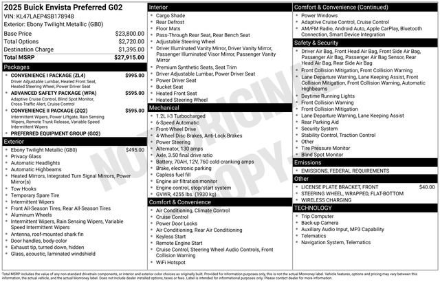 New 2025 Buick Envista Preferred w/ Convenience I Package image 34