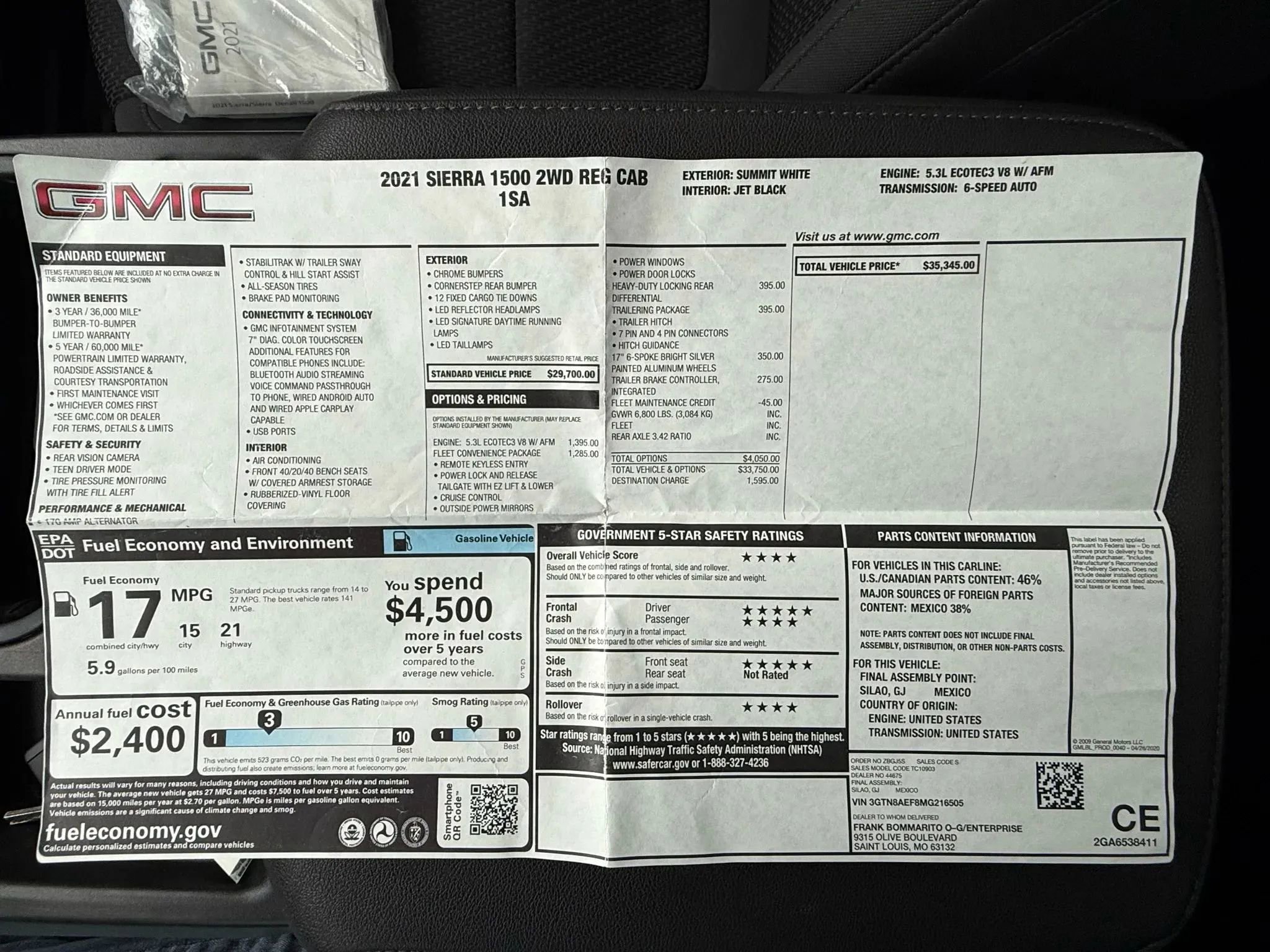 Used 2021 GMC Sierra 1500 2WD Regular Cab w/ Fleet Convenience Package image 26