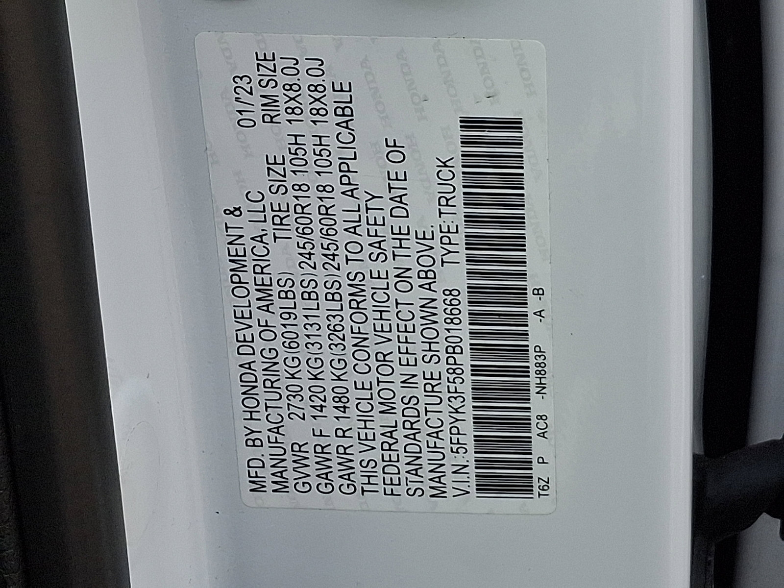 Used 2023 Honda Ridgeline RTL image 27