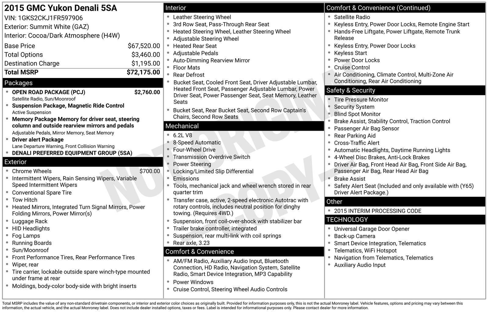 Used 2015 GMC Yukon Denali w/ Open Road Package image 13