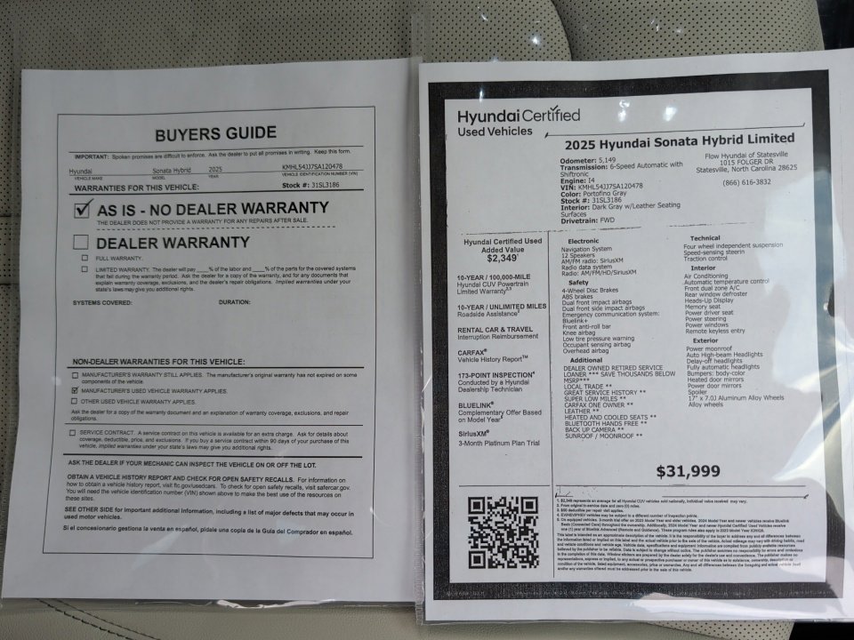 Certified 2025 Hyundai Sonata Limited FWD image 33