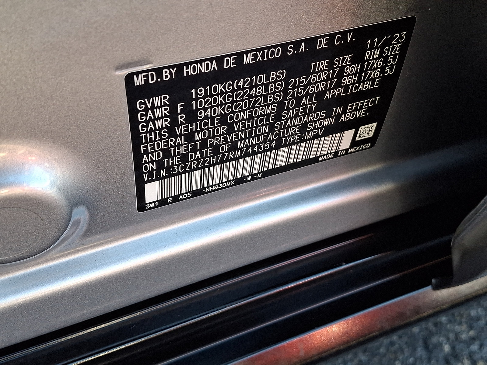 Certified 2024 Honda HR-V EX-L image 27