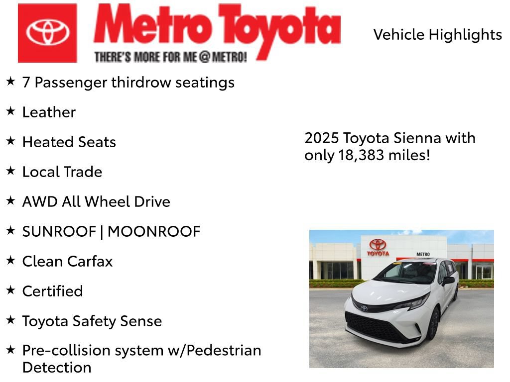 Certified 2025 Toyota Sienna XSE AWD/4WD image 9