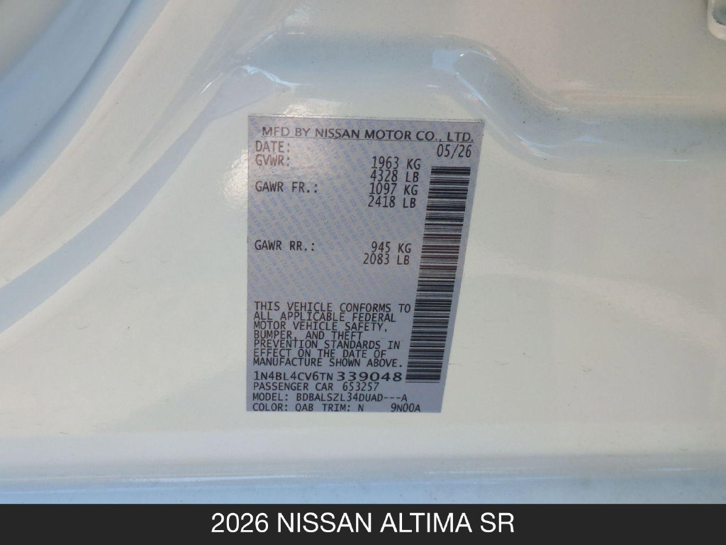 Used 2026 Nissan Altima 2.5 SR w/ SR Midnight Edition Package FWD image 24