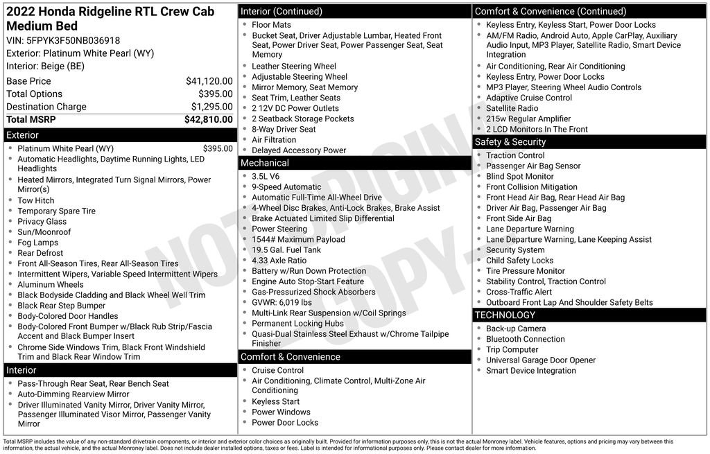 Used 2022 Honda Ridgeline RTL image 26