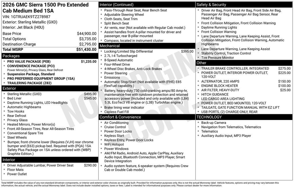 New 2026 GMC Sierra 1500 Pro w/ Pro Value Package image 5