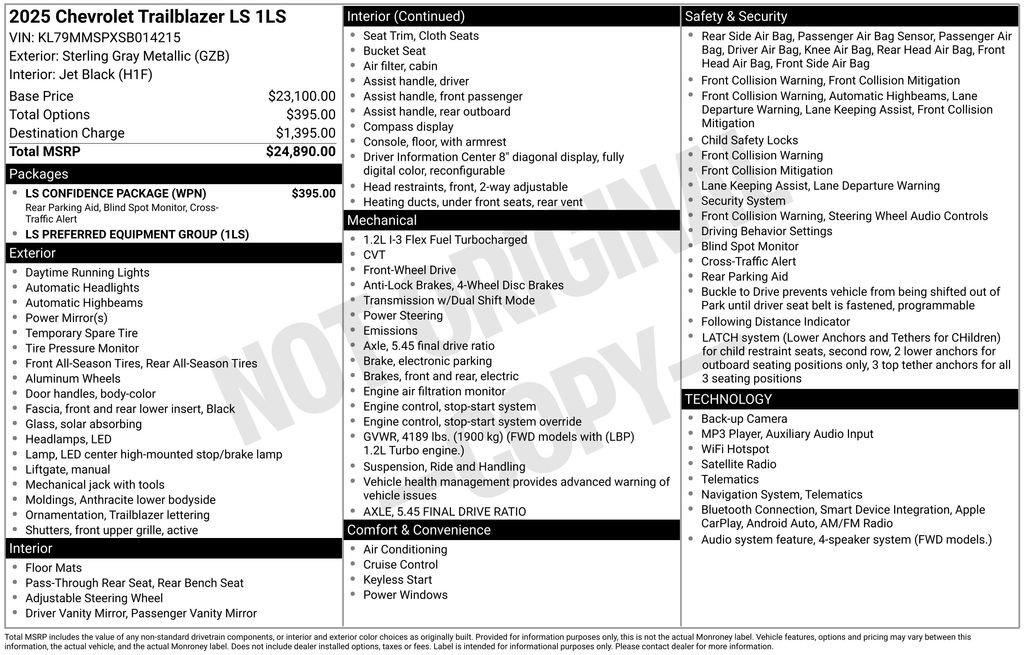 Used 2025 Chevrolet TrailBlazer LS w/ LS Confidence Package FWD image 3