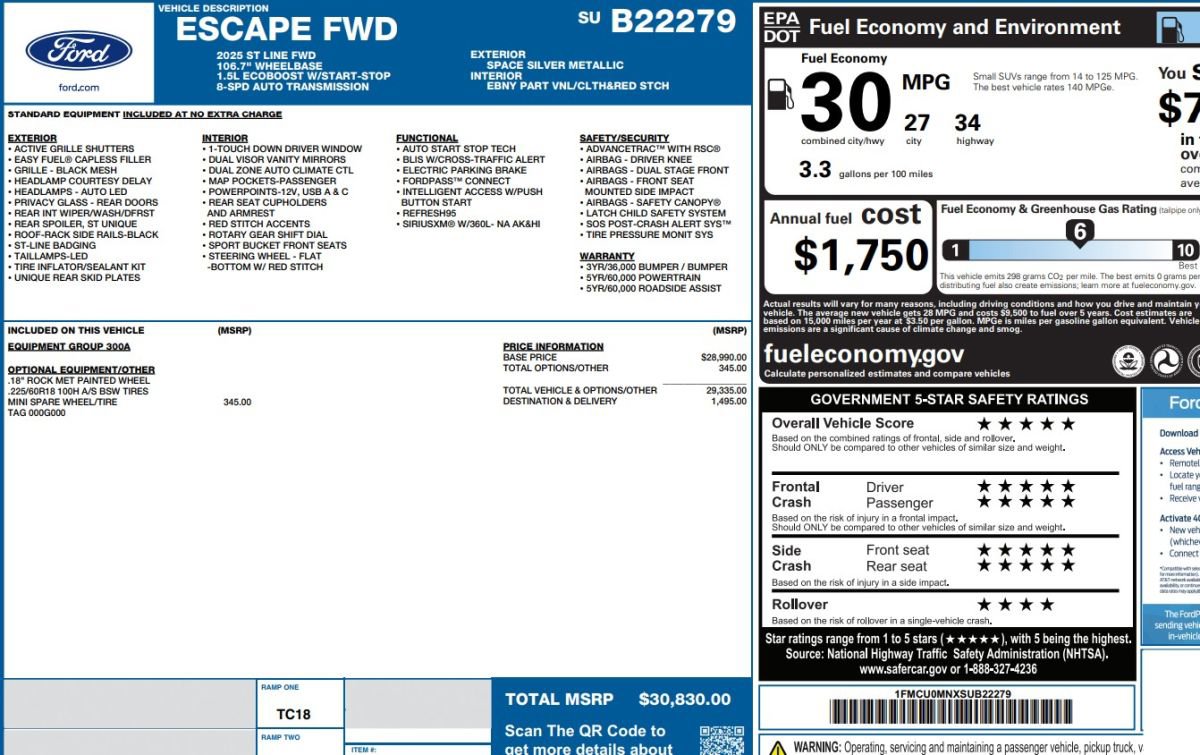 Used 2025 Ford Escape ST-Line image 14