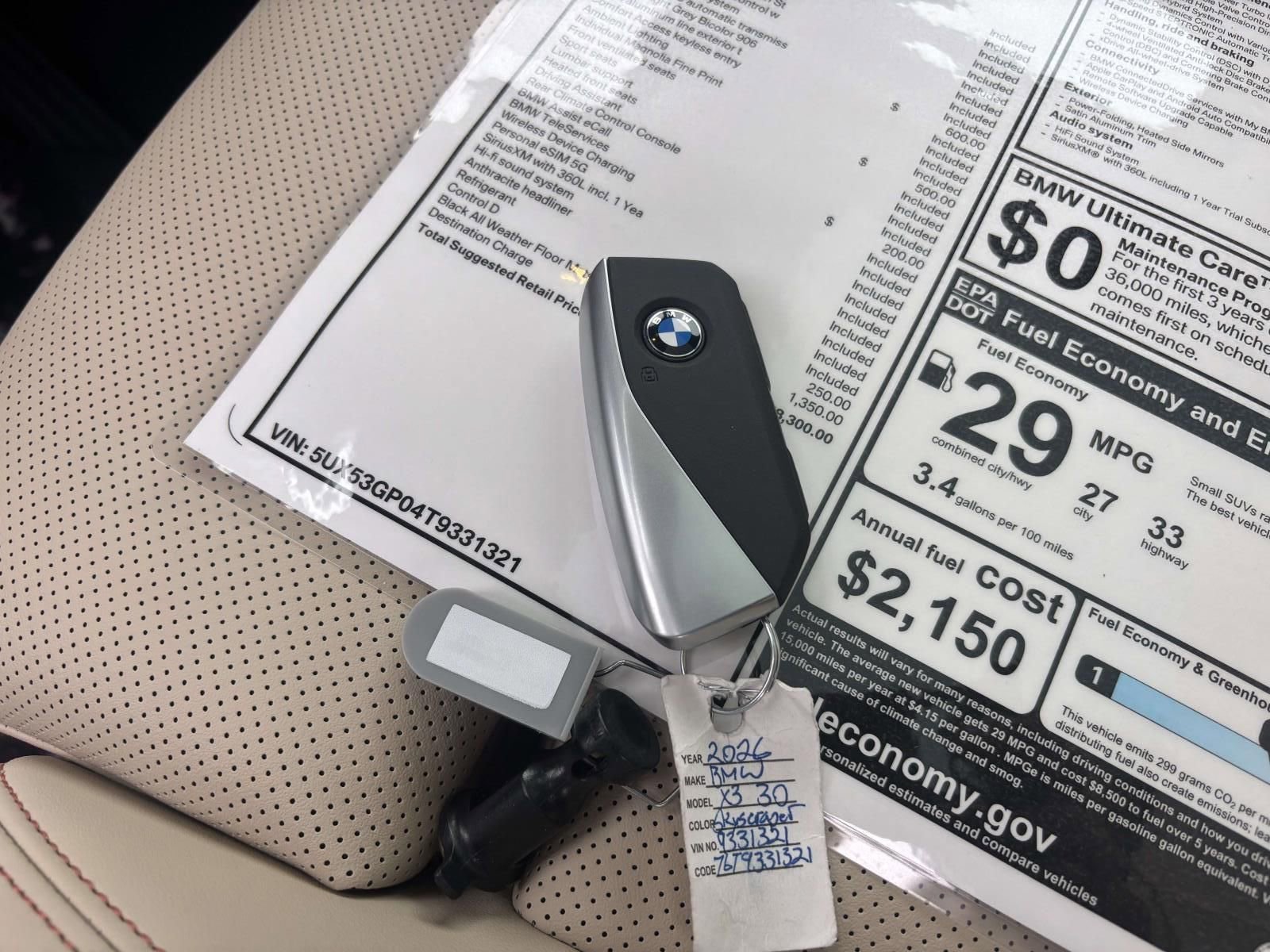 New 2026 BMW X3 xDrive30 w/ Premium Package image 33